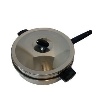 Vtg Ekco Criteria Stainless 3piece Combination Pan Set Double Boiler Fry Pan Lid